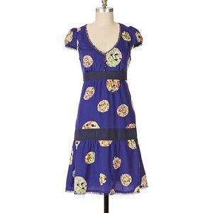 Anthro Maeve Lighthouse Route silk dress sz 2